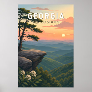 Georgia Illustration Reise Kunst Vintage Poster