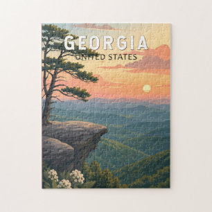 Georgia Illustration Reise Kunst Vintage Puzzle