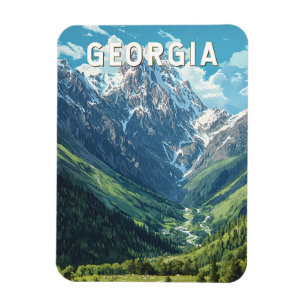 Georgia Illustration Travel Art Vintag Magnet