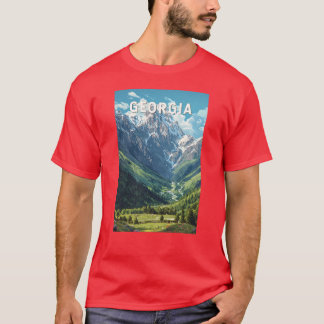 Georgia Illustration Travel Art Vintag Oversifizie T-Shirt