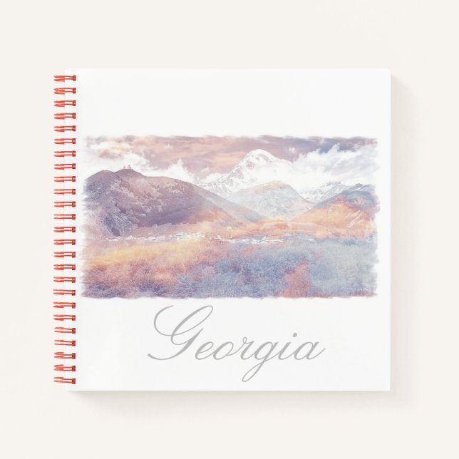 Georgia Kazbegi Architecture Nature Notebook Notizbuch (Vorderseite)