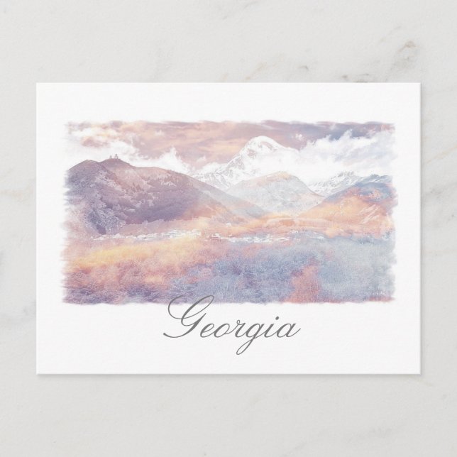 Georgia Kazbegi Architecture Nature Postcard Postkarte (Vorderseite)