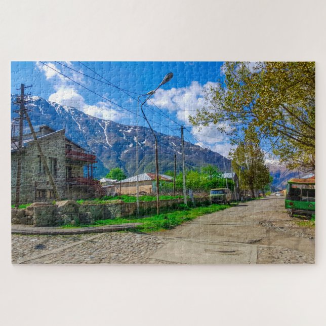 Georgia Kazbegi Stepantsminda Gergeti Nature Puzzle (Horizontal)