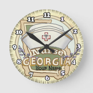 Georgia Krankenschwester Runde Wanduhr
