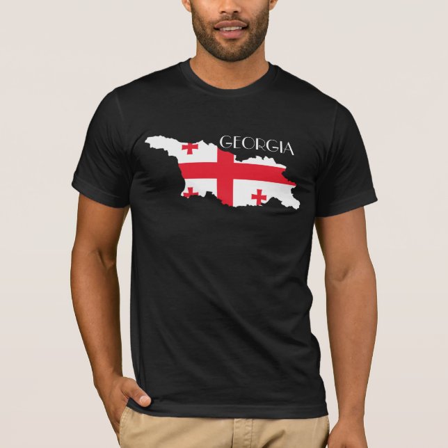 Georgia (Land) Flagge-Karte T-Shirt (Vorderseite)