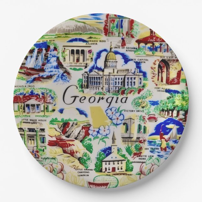 Georgia Landmarks Party Teller (Vorderseite)