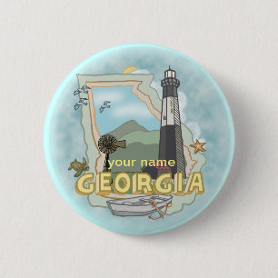 Georgia Leuchtturm-Anstecknadel Button