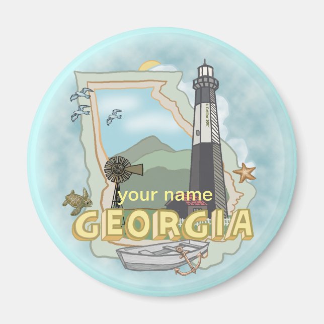 Georgia Leuchtturm Magnet  (Vorne)