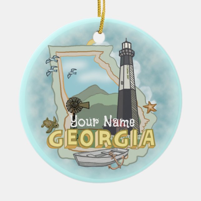 Georgia Lighthouse Keramik Ornament (Vorne)