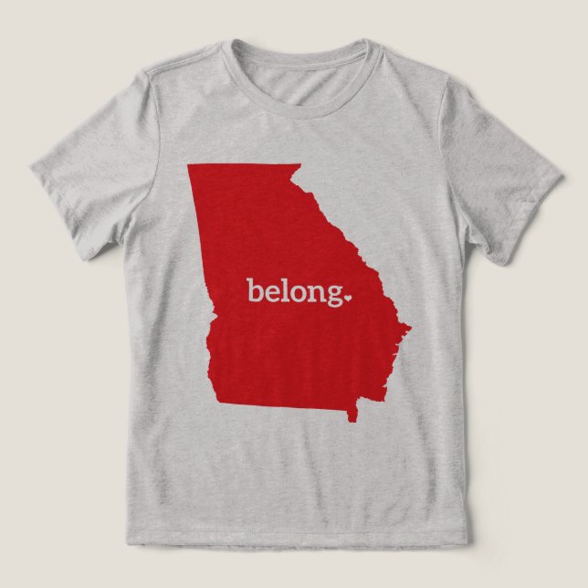 Georgia Map Belong Staatsstolz Tri-Blend Shirt (Design Vorderseite)