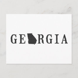 Georgia Map Shaped Letter Staat Word Art Black Postkarte