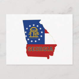Georgia Map Shaped State Flag with Name Postkarte