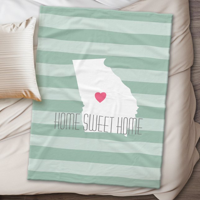 Georgia Map Zuhause Staat Liebe mit benutzerdefini Fleecedecke (State Personalized Fleece Blanket)
