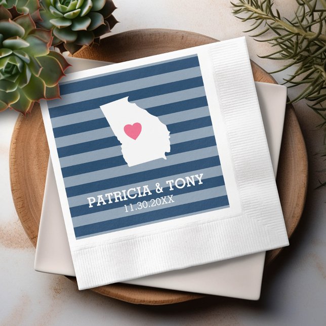 Georgia Map Zuhause Staat Liebe mit benutzerdefini Serviette (Custom Napkin)