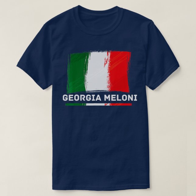 Georgia Meloni Italienische Flagge T-Shirt (Design vorne)