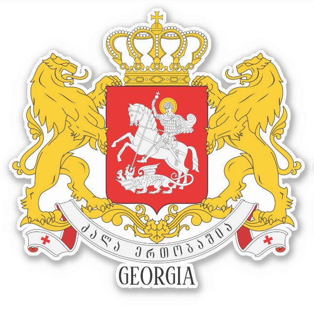 Georgia National Coat of Arms Patriotic Aufkleber (Vorderseite)