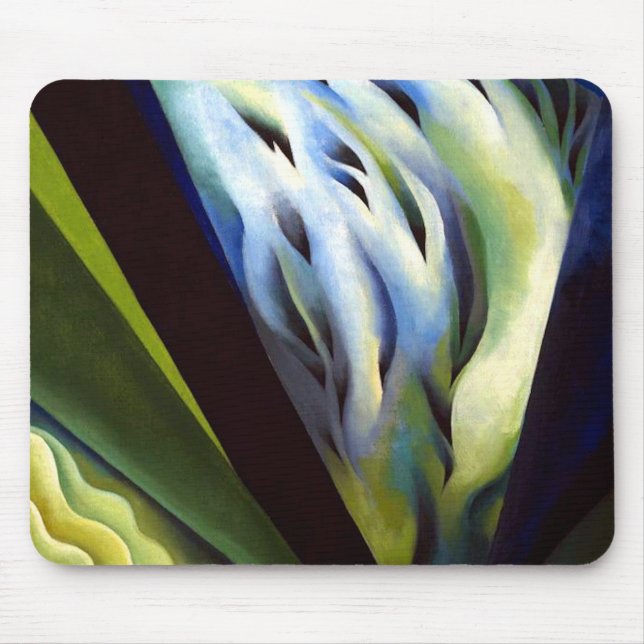 Georgia O Keeffe Blue und Green Music Mousepad (Vorne)