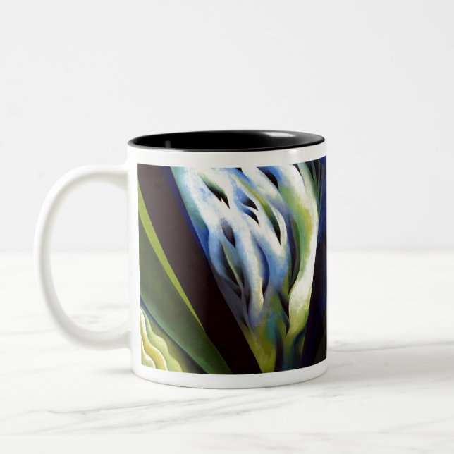 Georgia O Keeffe Blue und Green Music Zweifarbige Tasse (Links)