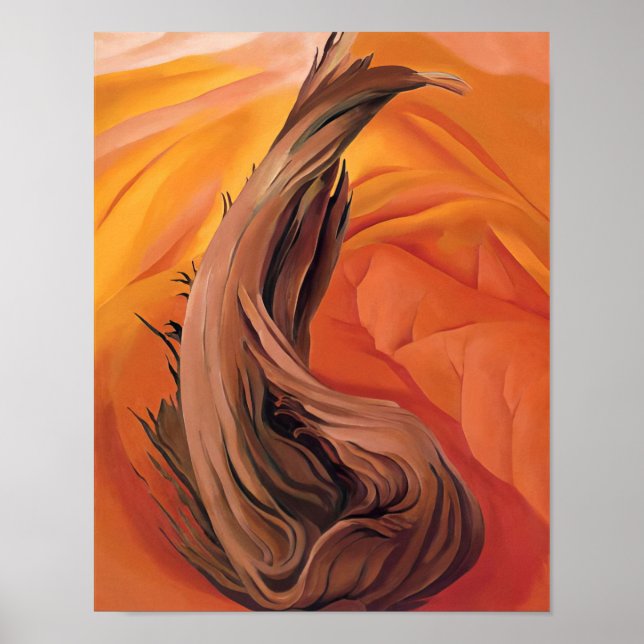 Georgia O'Keeffe - Baumstumpf in Red Hills - Präzi Poster (Vorne)