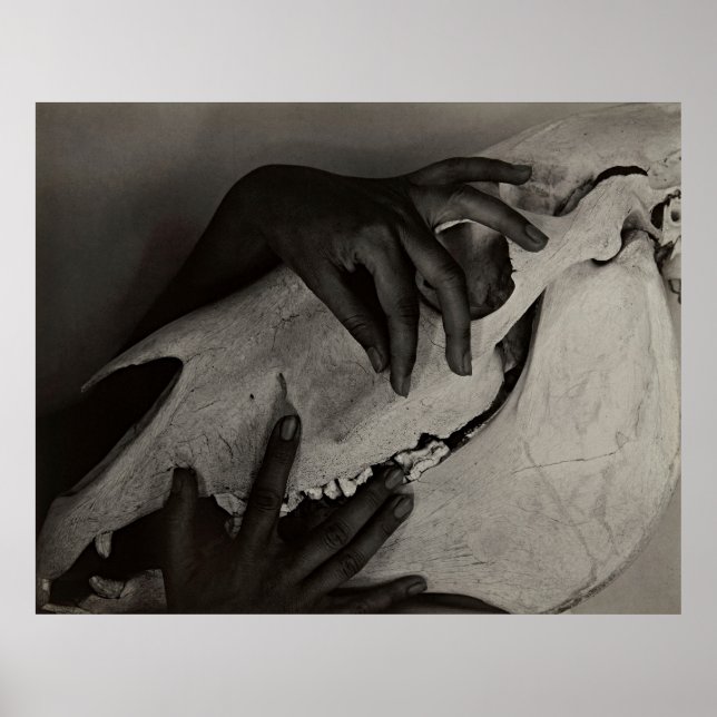 Georgia O'Keeffe Hands & Horse Skull - Moderne Kun Poster (Vorne)