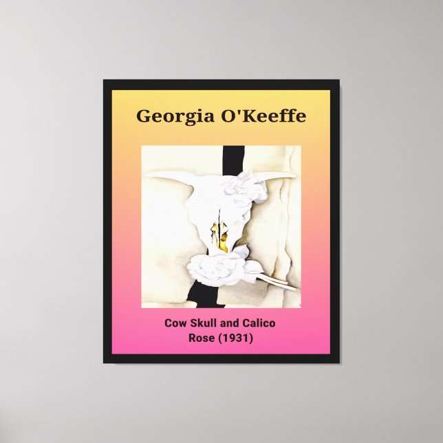 Georgia O'Keeffe: Kuhschädel und Calico Rose (1931 Leinwanddruck (Vorderseite)