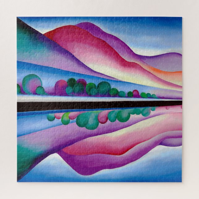 Georgia O'Keeffe, Lake George Reflection (1921) Puzzle (Vertikal)
