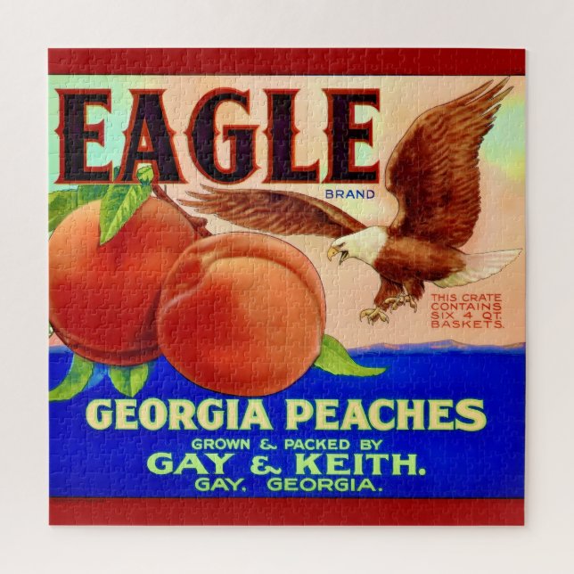 Georgia Peach Label 20x20 Puzzle (Vertikal)