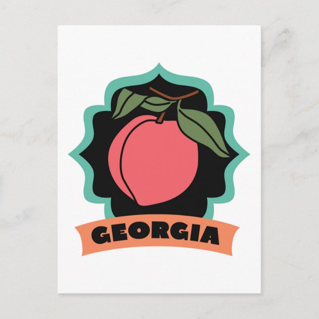 Georgia Peach-Logo Postkarte (Vorderseite)