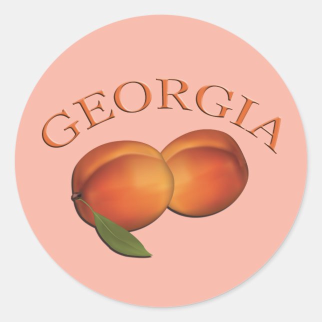 Georgia Peach Runder Aufkleber (Vorderseite)