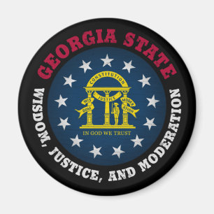 GEORGIA PEACH STAAT FLAG MAGNET