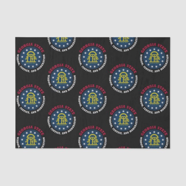 GEORGIA PEACH STAAT FLAG SEIDENPAPIER (Vorderseite)