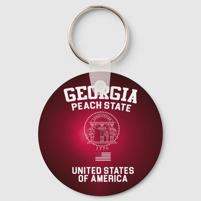 Georgia Peach Staat Schlüsselanhänger (Vorderseite)
