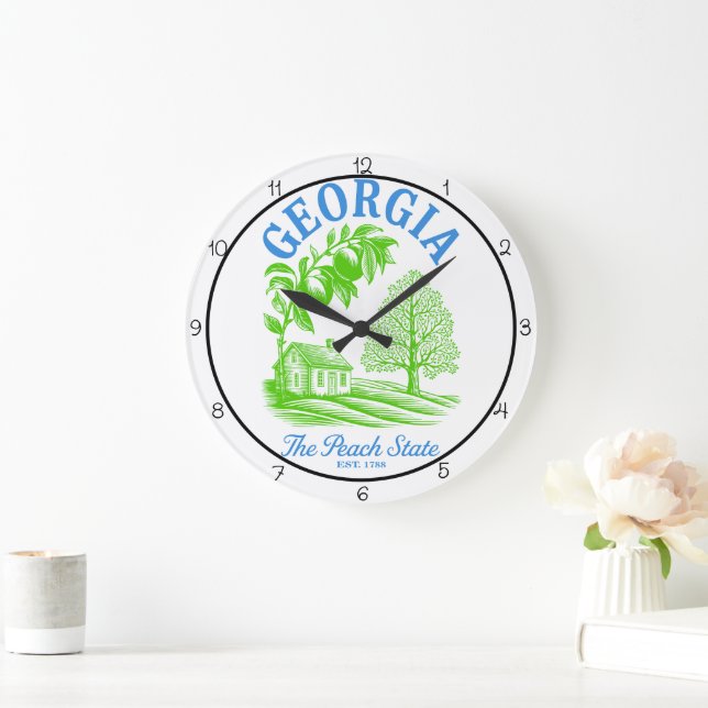 Georgia Peach State Zuhause  Große Wanduhr (Zuhause)