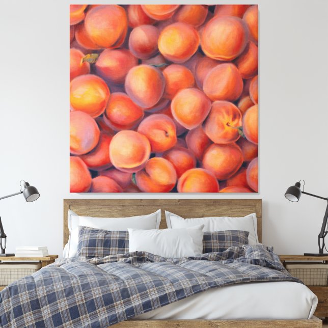 Georgia Peaches - Canvas Print Leinwanddruck (Insitu (Schlafzimmer))