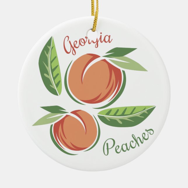 Georgia Peaches Keramik Ornament (Vorne)