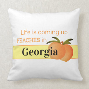 Georgia Peaches Square Throw Kissen
