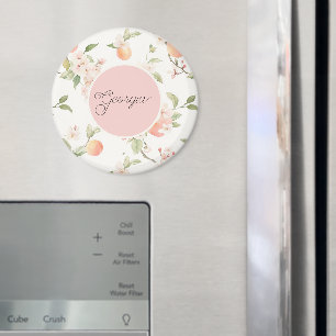 Georgia-Pfirsich-Herz-Frucht-Blume-Rosa-Kreis Magnet