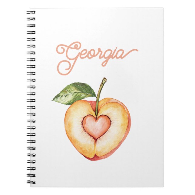 Georgia Pfirsich-Herz-Obst Notizblock (Vorderseite)