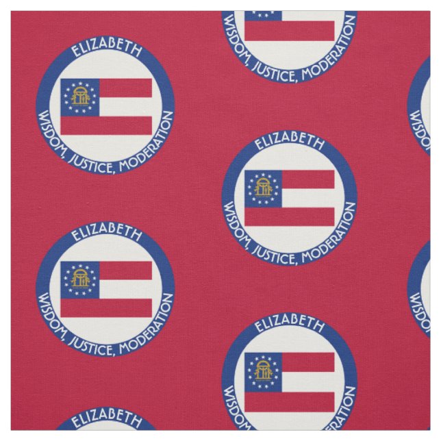 Georgia-Pfirsich-Staats-personalisierte Flagge Stoff (Muster)
