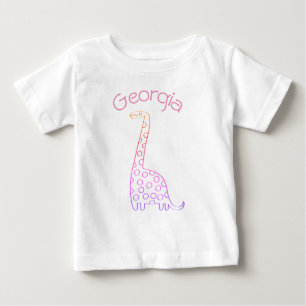 Georgia Pink Dinosaur zu personalisieren Baby T-shirt