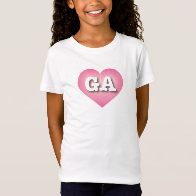 Georgia Pink Fade Heart - I Liebe GA T-Shirt (Vorderseite)