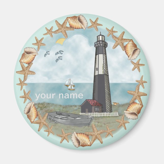 Georgia Shells Leuchtturm Magnet  (Vorne)