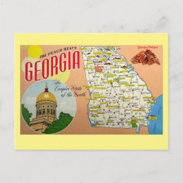Georgia Staat Map Postcard Postkarte