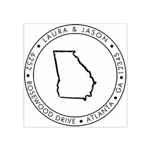 Georgia Staat Map Rücksendeadresse Holzkunst Brief Gummistempel