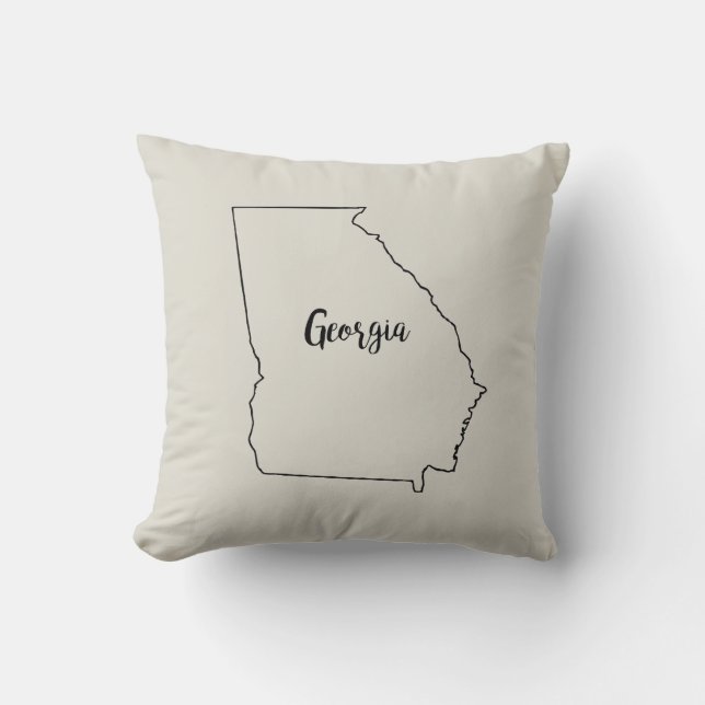 Georgia Staat Map Throw Pillow Kissen (Vorderseite)