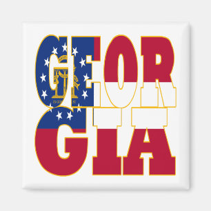 Georgia-Staatsflaggentext Magnet