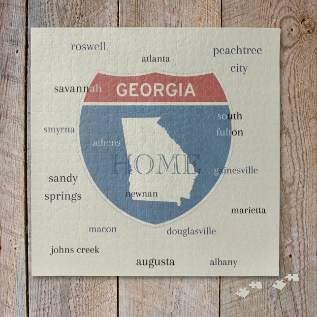 Georgia State Cities Puzzle – Individuelles Home P (Such a fun way for friends and family to get together and enjoy their favorite state. Great gift!)