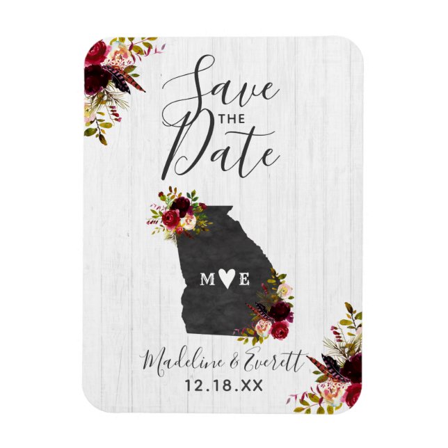 Georgia State Destination Rustikale Save the Date Magnet (Vertikal)