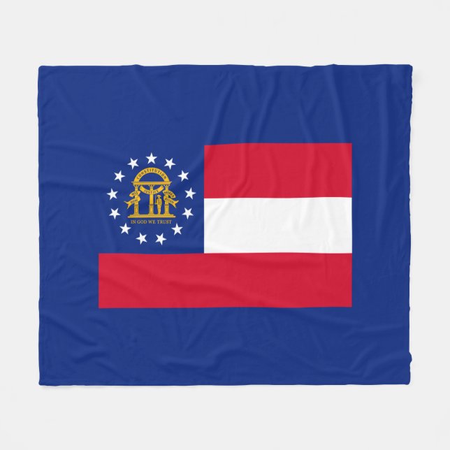 Georgia State Flag Design Fleecedecke (Vorderseite (Horizontal))