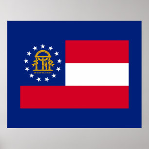 Georgia State Flag Design Poster